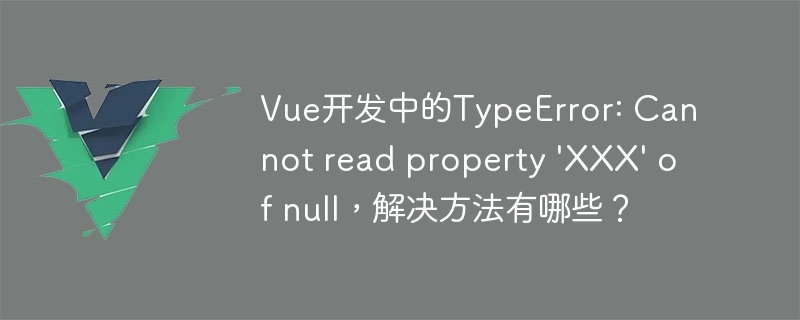 Vue 开发中遇到类型错误(TypeError)问题的解决方法