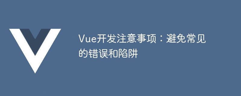 Vue 开发注意事项：避免常见错误和陷阱，提高效率与质量