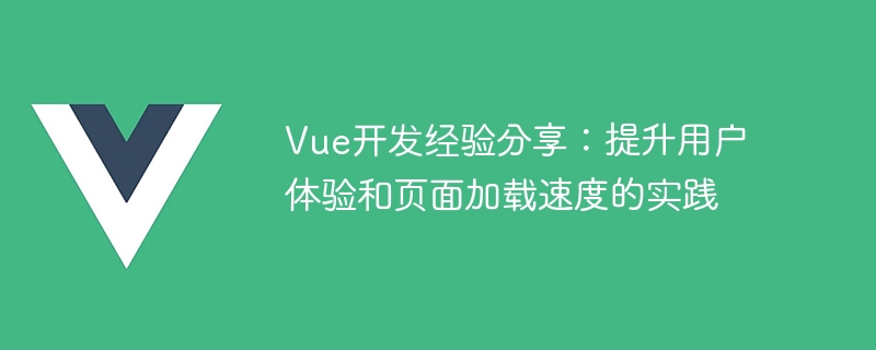 Vue 开发中提升用户体验和页面加载速度的实践经验分享