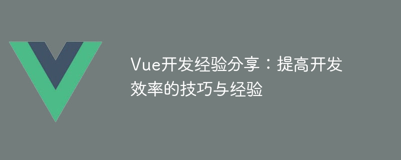 Vue 开发技巧分享：提高开发效率，构建功能完善的 Web 应用