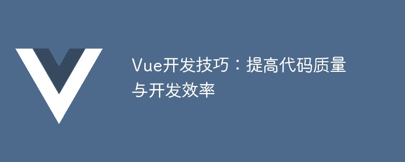 Vue 开发技巧分享：提高代码质量与开发效率的方法