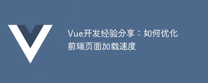 Vue 开发经验分享：如何优化前端页面加载速度