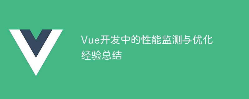 Vue 开发中性能监测与优化的经验总结